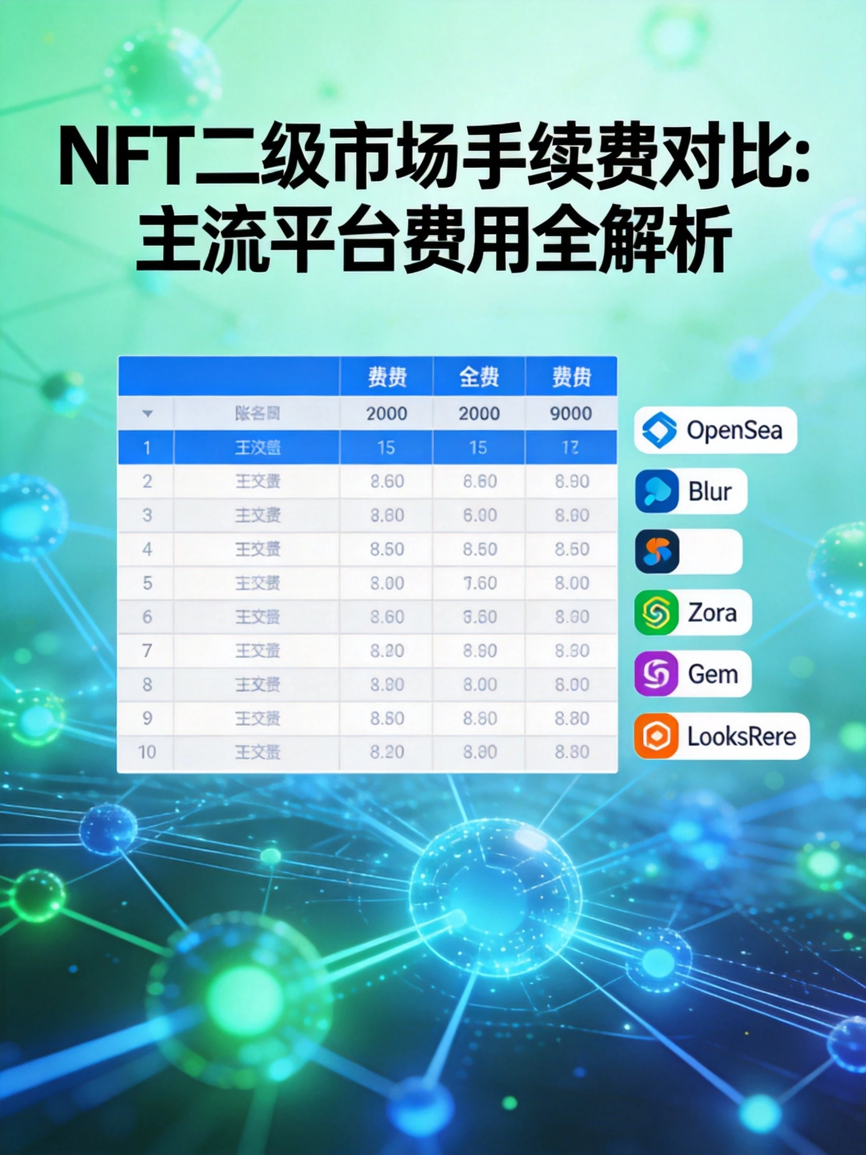 NFT二级市场手续费对比
